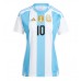 Argentinien Lionel Messi #10 Fußballbekleidung Heimtrikot Damen Copa America 2024 Kurzarm